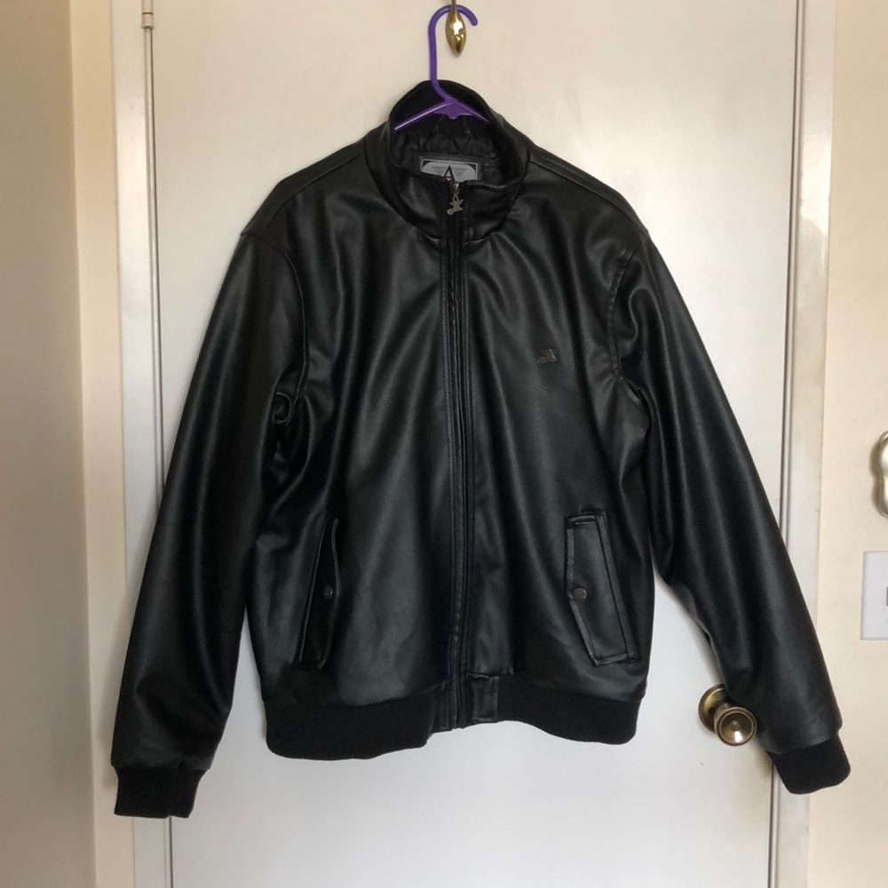 Milano Men's Black Leather Jacket, Size XL